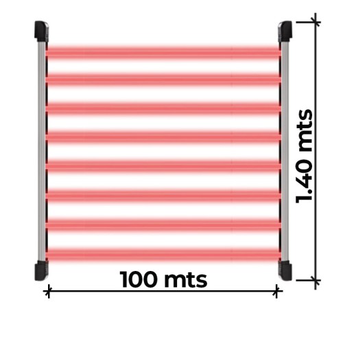  Fotocelda 8 haces de 100Mts (IVA 7100 8H)